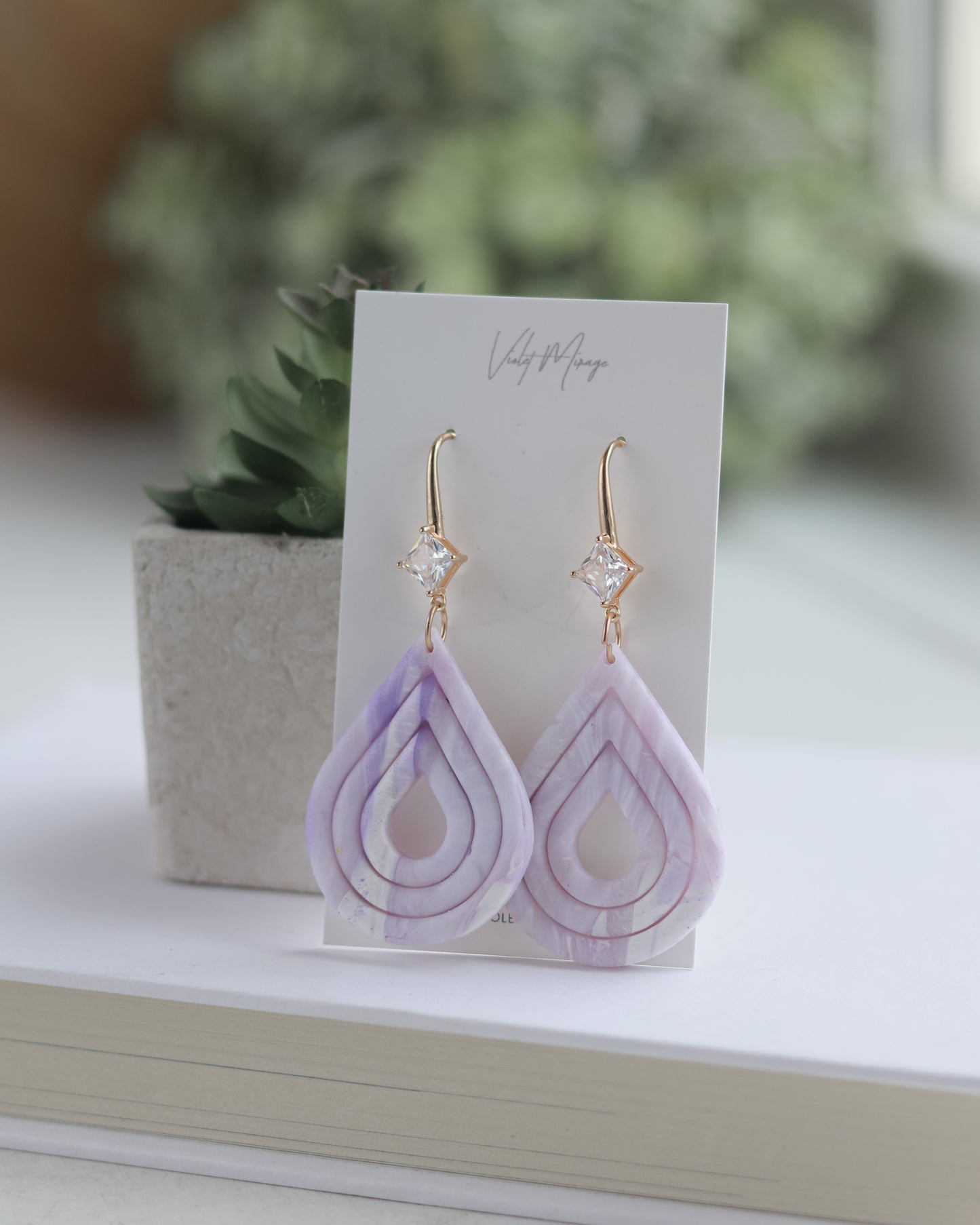 Circe Earring in Purple Marble