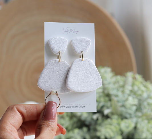 Maia Earring In White Sand