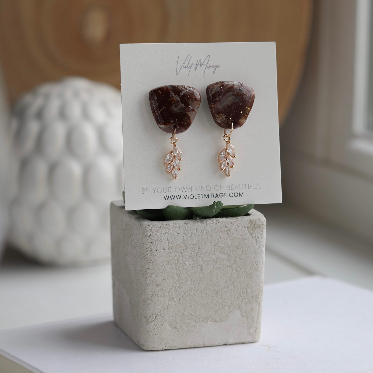 Maia Earrings in Earth Stone