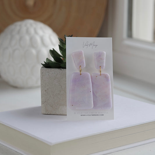 Selene Earrings In Purple Marble